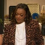 Sunny Anderson’s leopard print blazer on The Drew Barrymore Show