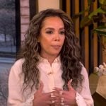 Sunny’s embroidered cuff blouse on The View