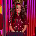 Sunny's burgundy floral print shirtdress on The View