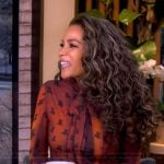 Sunny’s printed mesh turtleneck top on The View