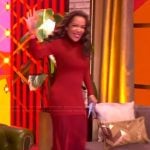 Sunny's red stripe knit maxi dress on The View