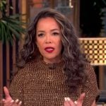 Sunny’s brown metallic knit sweater on The View