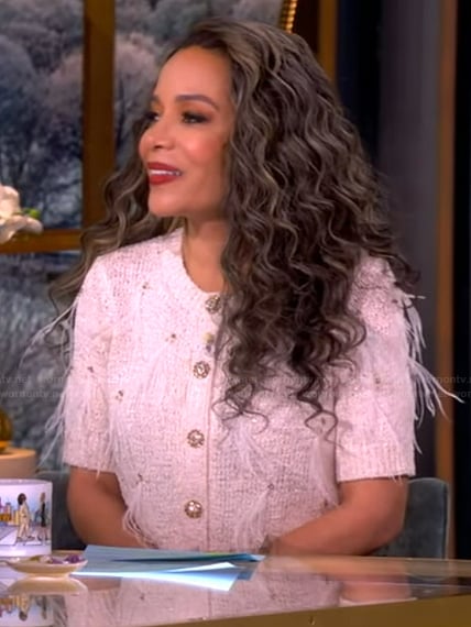 Sunny's tweed embellished cardigan on The View