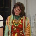 Susan's brown floral print jumpsuit on Days of our Lives