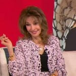 Susan Lucci’s pink tweed cardigan and skirt on Tamron Hall Show