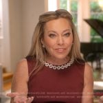 Sutton’s burgundy embellished neck confessional dress on The Real Housewives of Beverly Hills