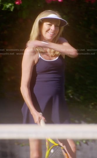 Sutton’s navy tennis dress on The Real Housewives of Beverly Hills