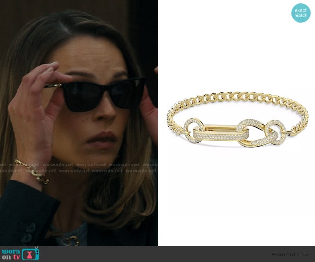 Swarovski Dextera Mixed Chain Pavé Bracelet worn by Rebecca Falcone (Kayla Wallace) on Landman