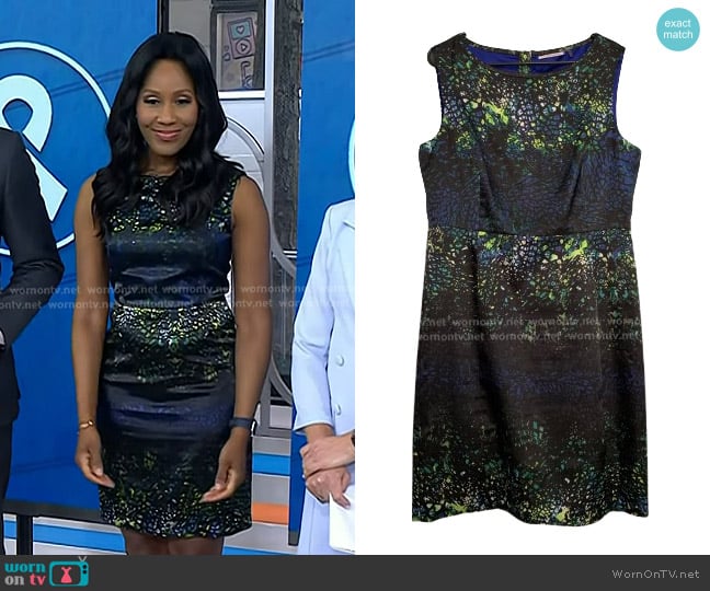 T Tahari Printed Satin Dress worn by Dr. Jen Caudle on Today