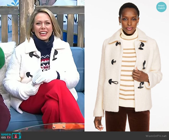 Talbots Sherpa Coat in Ivory worn by Dylan Dreyer on Today
