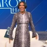 Tamron’s gray snake skin print dress on Tamron Hall Show