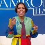 Tamron’s printed tie neck maxi dress on Tamron Hall Show