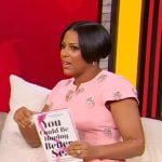 Tamron’s pink embellished mini dress on Tamron Hall Show