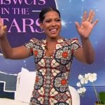 Tamron’s stained glass sheath dress on Tamron Hall Show