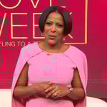 Tamron’s pink cape mini dress on Tamron Hall Show