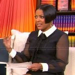 Tamron's black sheer sleeve dress on Tamron Hall Show