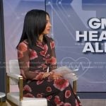 Dr. Tara Narula’s black floral ruched dress on Good Morning America