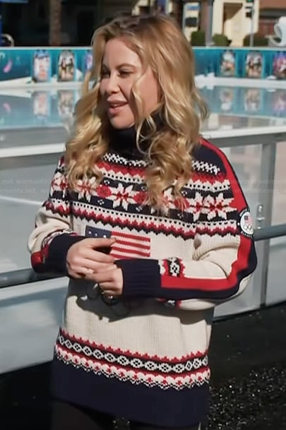 Tara Lipinski’s fair isle print sweater on Access Hollywood