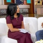 Dr Tara Narula’s burgundy ribbed dress on Good Morning America