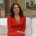 Dr. Tara Narula’s red ribbed knit dress on Good Morning America