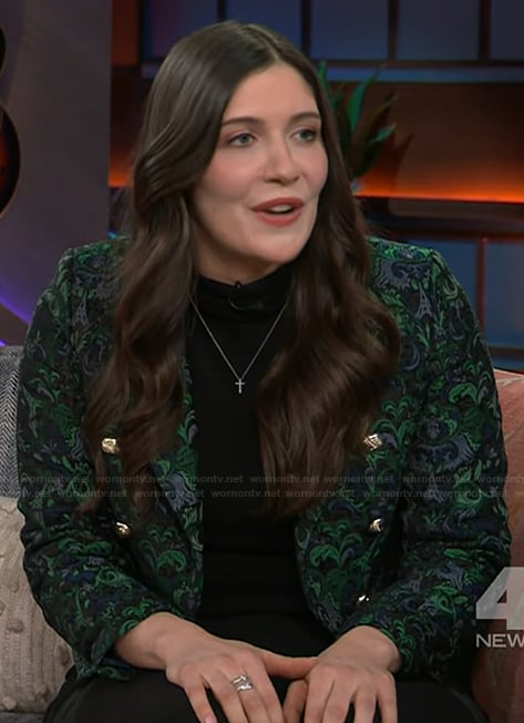 Tara’s paisley print double breasted blazer on The Kelly Clarkson Show