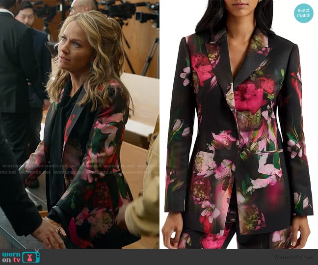 Ted Baker Okuni Floral Print Blazer worn by Lorna Crane (Becki Newton) on The Lincoln Lawyer