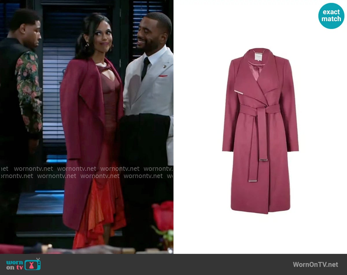 Ted Baker Rose Coat worn by Dani Dupree (Karla Mosley) on Beyond the Gates
