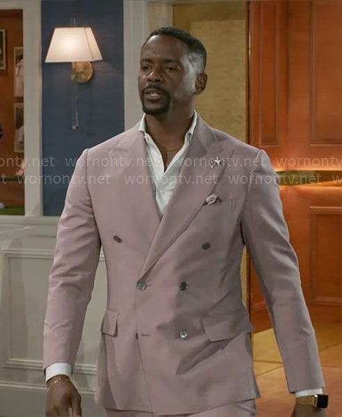 Ted's mauve suit on Beyond the Gates