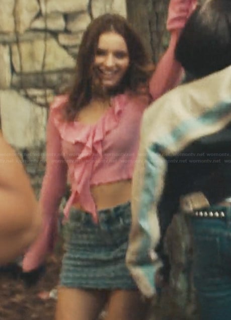 Teenage Rachel pink ruffle top on His & Hers