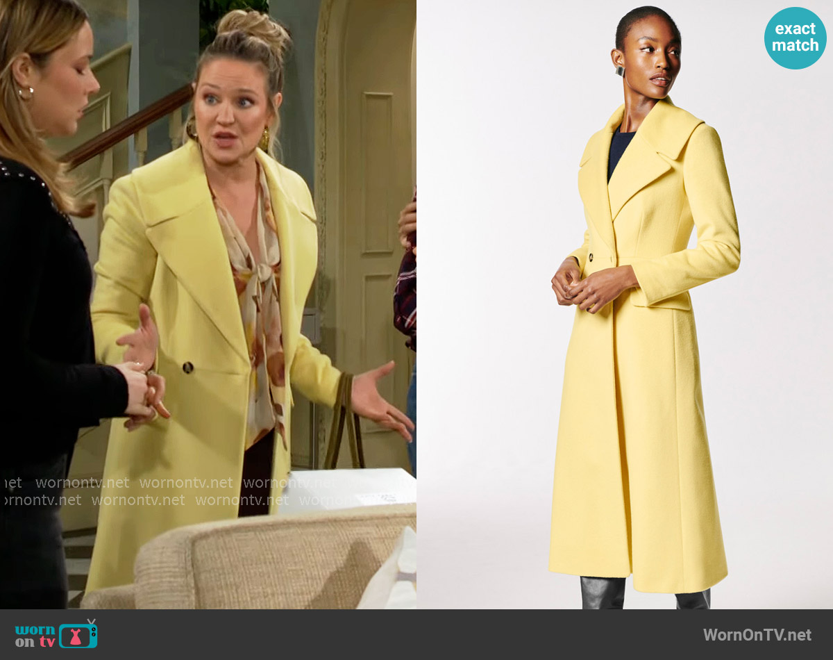 The Fold London Belstone Coat worn by Sharon Newman (Sharon Case) on The Young and the Restless
