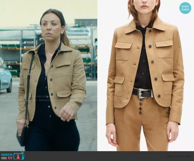 The Kooples Patch-Pocket Boxy-Fit Cotton Jacket worn by Alice Monroe (Kaley Cuoco) on Vanished