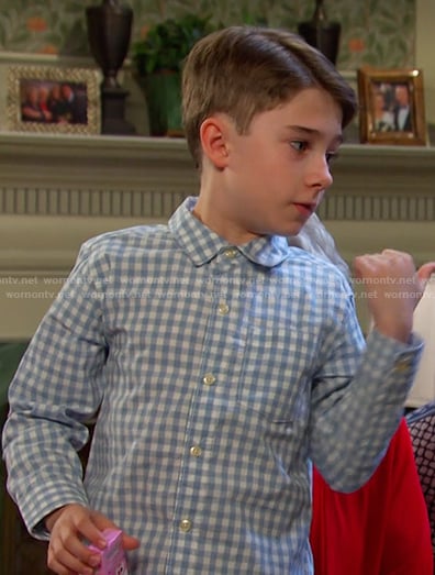 Thomas’s blue gingham shirt on Days of our Lives