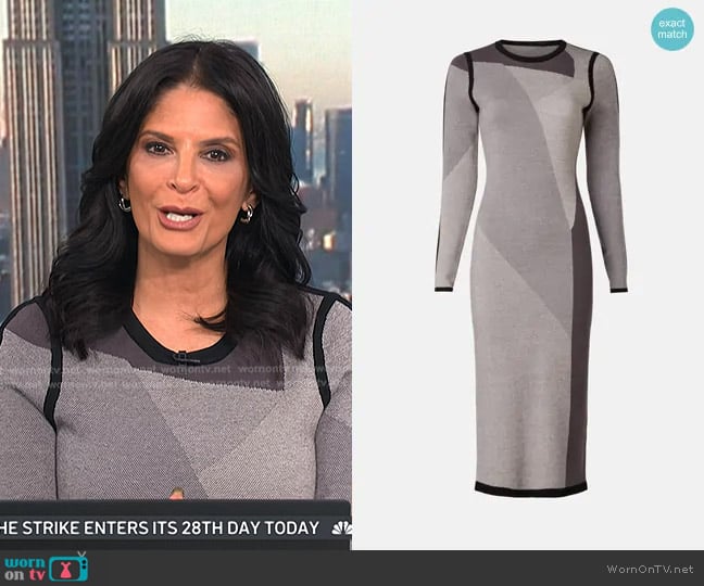 Toccin Knit Midi Color Block Dress worn by Darlene Rodriguez on Today