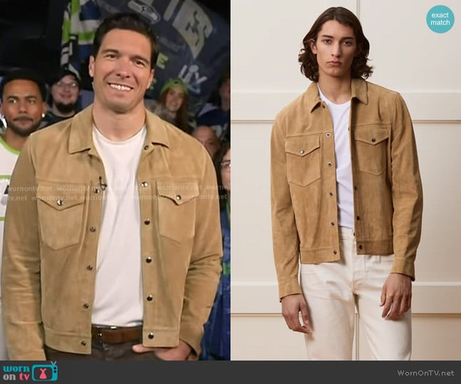 Will’s beige suede jacket on GMA