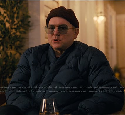 Tod's navy quited wrap jacket on The Burbs