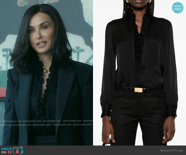 Tom Ford Silk Blouse worn by Cami Miller (Demi Moore) on Landman