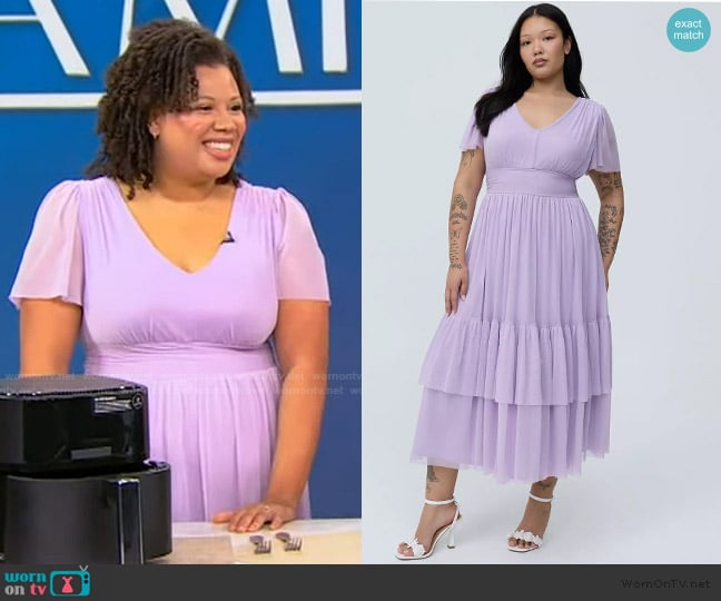 Imari’s lavender dress on Tamron Hall Show