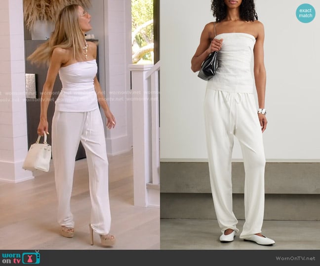 Tove Izel Linen Bandeau Top worn by Dorit Kemsley on The Real Housewives of Beverly Hills