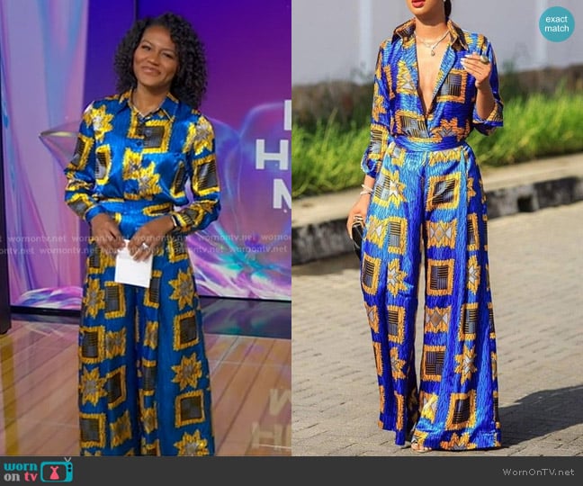 Tribalbyn African Print Two Piece Set worn by Janai Norman on Good Morning America