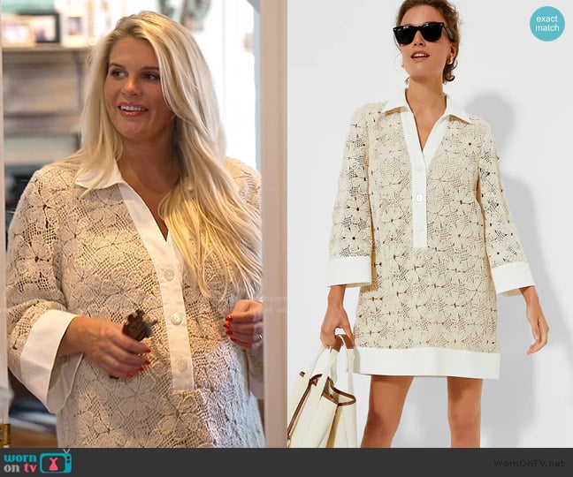 Tuckernuck Tan Crochet Collier Dress worn by Madison LeCroy on Southern Charm