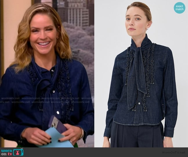 Sara’s denim ruffle shirt on The View