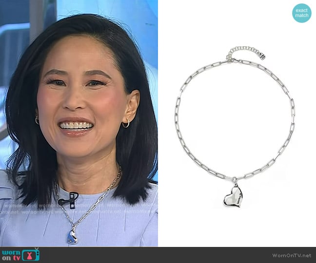 UNOde50Heartbeat Necklace in Silver worn by Vicky Nguyen on Today