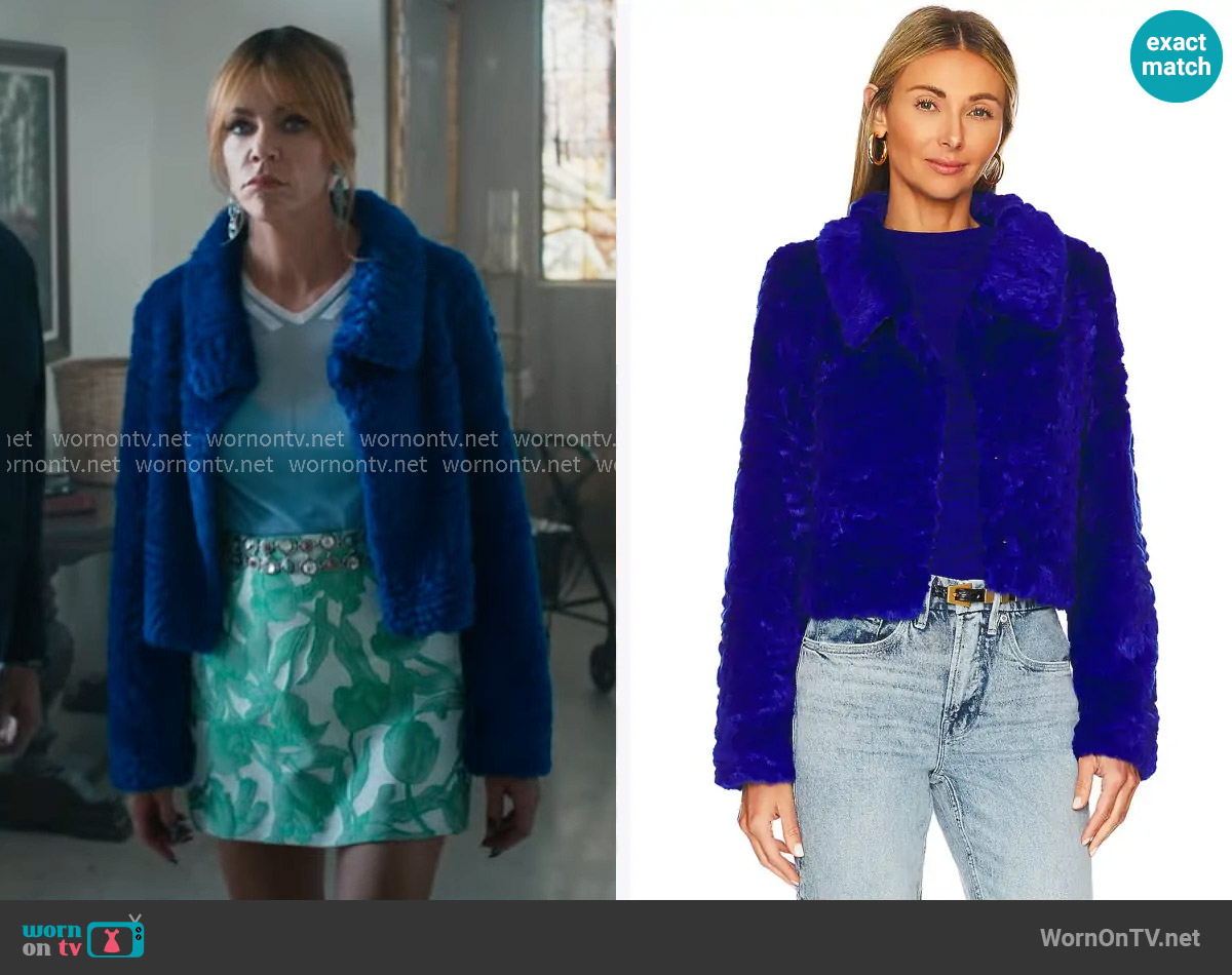 Unreal Fur Polaris Faux Fur Jacket worn by Morgan Gillory (Kaitlin Olson) on High Potential