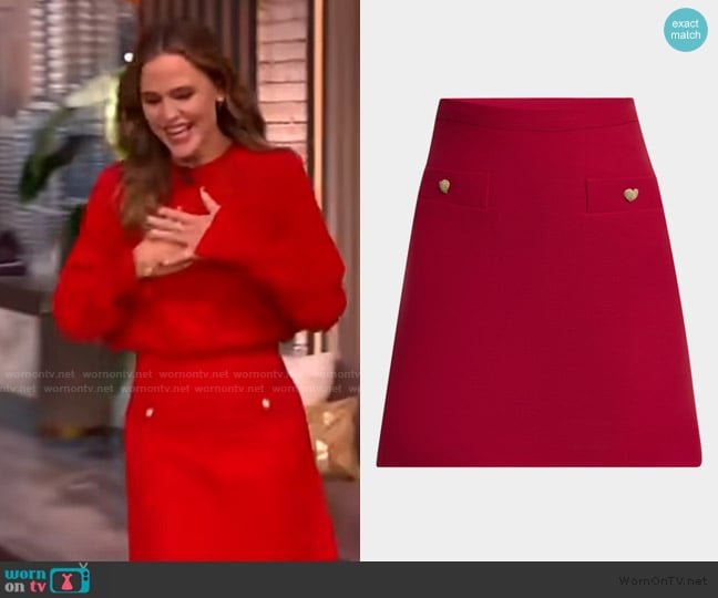 Valentino Garavani Crepe Couture mini skirt worn by Jennifer Garner on The View