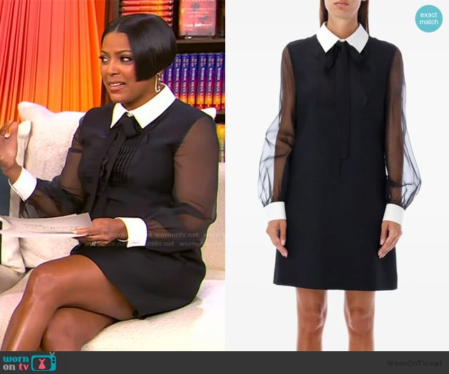 Valentino Garavani Sheer sleeves dress worn by Tamron Hall on Tamron Hall Show