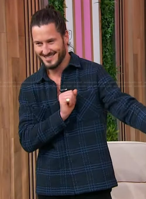 Val's black plaid button down shirt on Sherri