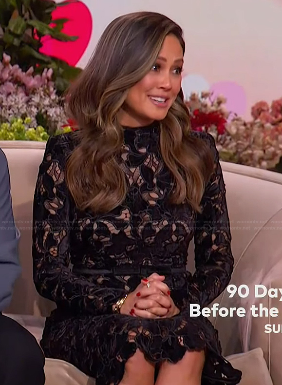 Vanessa Lachey’s black lace dress on The Jennifer Hudson Show