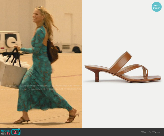 Veronica Beard Alanis Leather Sandal in Honey