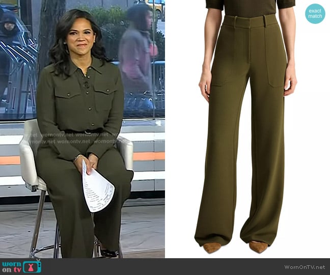 Veronica Beard Cole Pants in Cypress worn by Laura Jarrett on Today