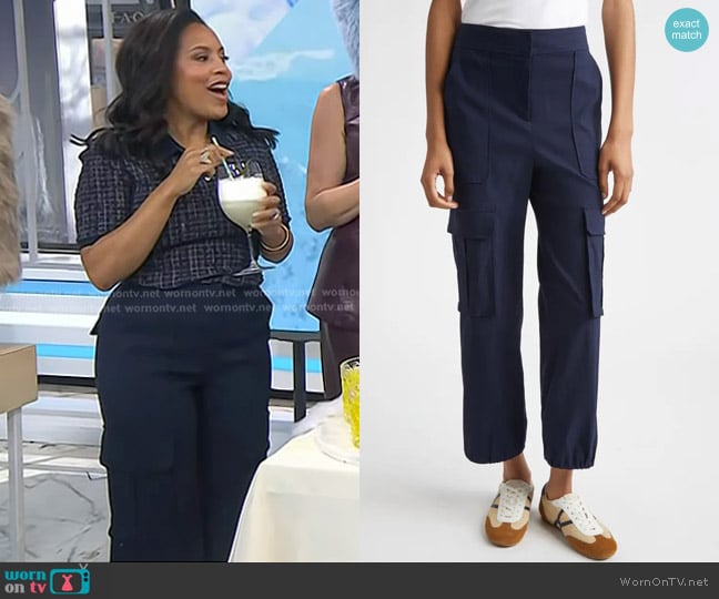 Veronica Beard Dari Crop Cargo Pants worn by Sheinelle Jones on Today
